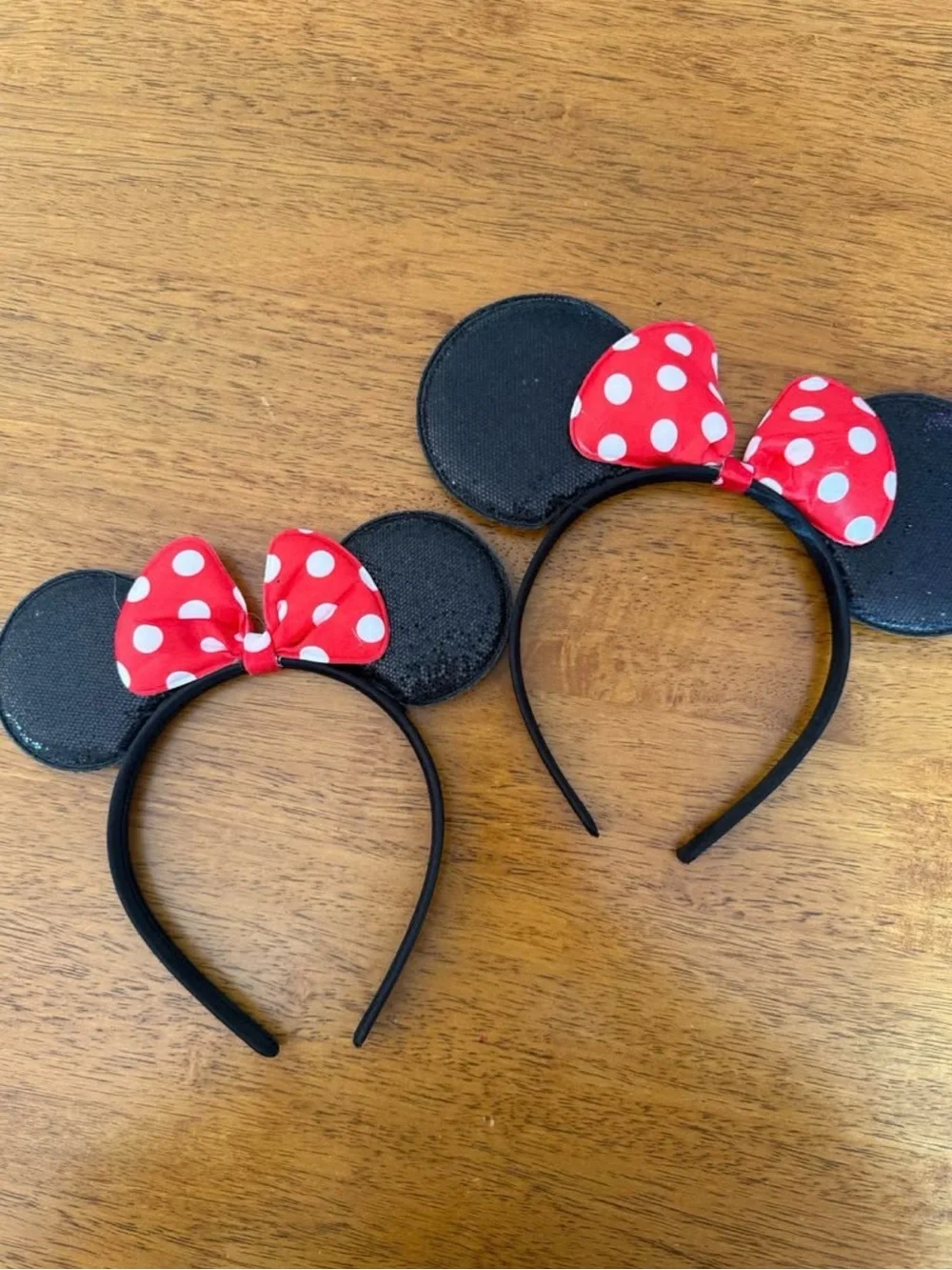 Polka Dot Disney Minnie Mouse Ears Headband - Red & Black
